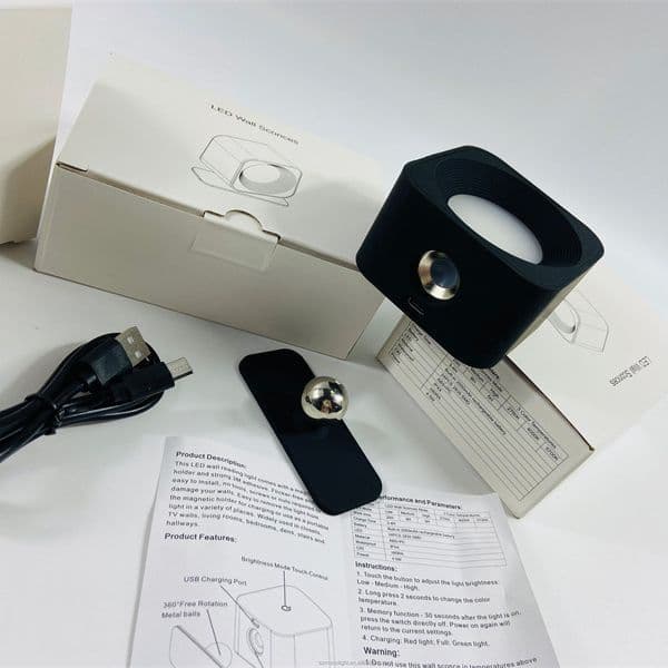 image-USB LED Bedside Night Light - Touch Control Magnetic