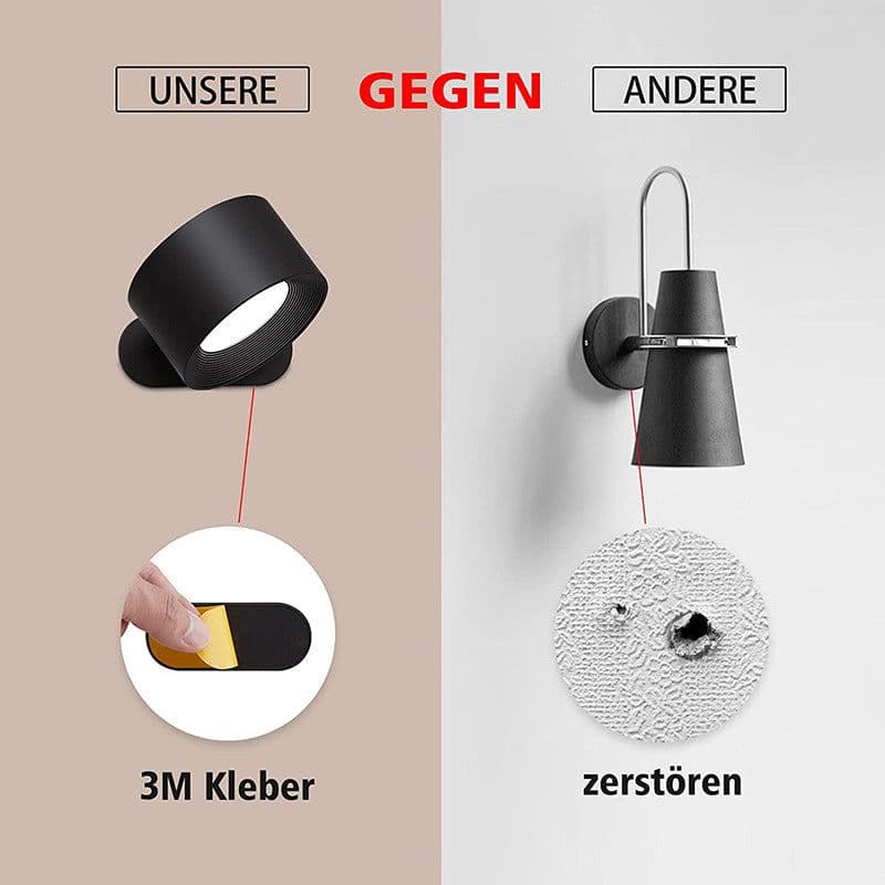 image-USB Rechargeable LED Wall Lamp - Touch Control Bedside