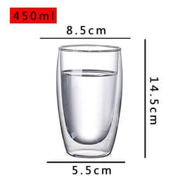 image-Household Double Layer Transparent Glass Water Cup