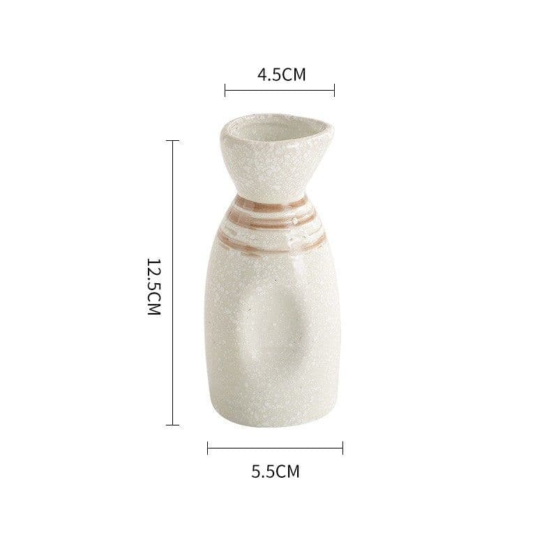 image-Japanese Style Ceramic Wine Pot - Handmade Baijiu Carafe