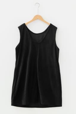 image-Black Plus Size Corduroy Mini Dress Patch Pockets