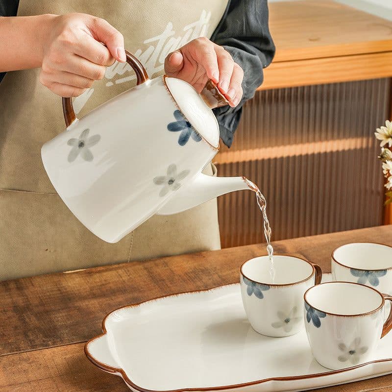 image-Underglaze Cup Suit Household Living Room Water Cup Water Pot Tea Set