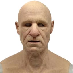image-Old man mask white hair white beard headgear halloween