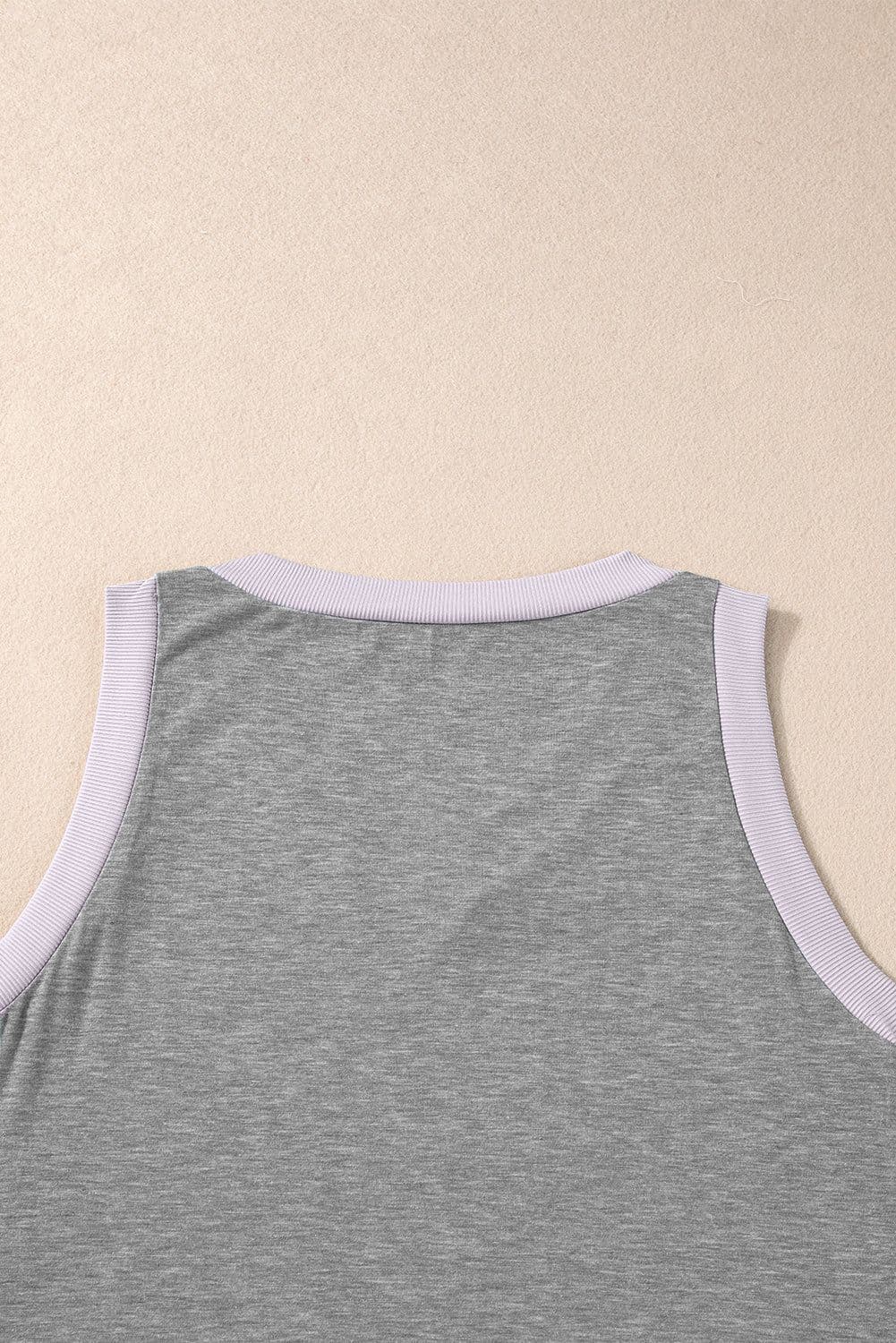 image-Mist Green Ribbed V Neck Tank