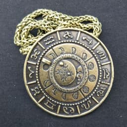 image-Viking Moon Phase Talisman Necklace - Retro Pagan Pendant for Men