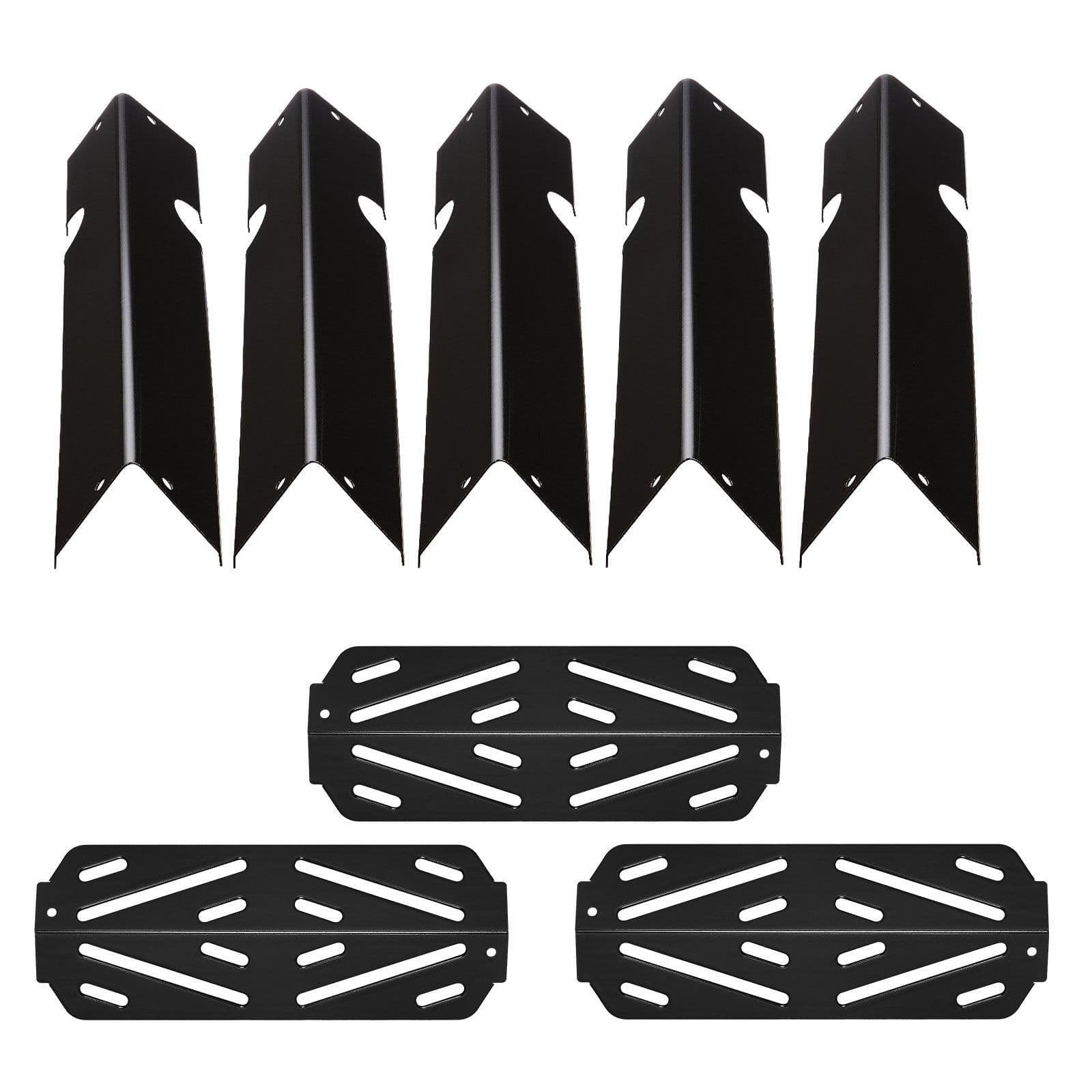 image-VEVOR Flavorizer Bars and Heat Deflectors, 17 in Grill Replacement Part, for Weber Genesis ll 310 315 335 340, E/S 325s, ES/SX 325s, E/S 335, EX/SX/EPX-335 Grills, Porcelain-enameled Steel, 8 Pack