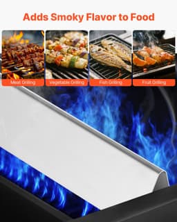 image-VEVOR Flavorizer Bars and Heat Deflectors, 17 inch Grill Replacement Part, for Weber Genesis 300 Series Grills, Including E310 E320 E330 S310 S320 S330, Stainless Steel Thicker Heat Plate, 7 Pack