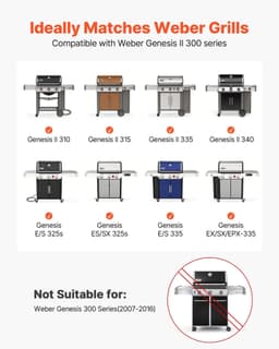image-VEVOR Flavorizer Bars, 17 inch Grill Replacement Part, for Weber Genesis ll 310 315 335 340, E/S 325s, ES/SX 325s, E/S 335, EX/SX/EPX-335 Grills, Porcelain-enameled Steel Thicker Heat Plate, 5 Pack