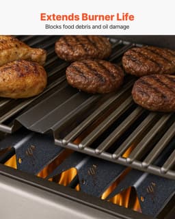 image-VEVOR Flavorizer Bars, 17 inch Grill Replacement Part, for Weber Genesis ll 310 315 335 340, E/S 325s, ES/SX 325s, E/S 335, EX/SX/EPX-335 Grills, Porcelain-enameled Steel Thicker Heat Plate, 5 Pack