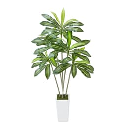 image-VEVOR Artificial Dracaena Tree 6 ft, Fake Palm Tropical Plants with White Tall Planter, Faux Floor Silk Plant in Pot, Large Trees for Home Office Living Room Decor House Warming, Indoor Outdoor