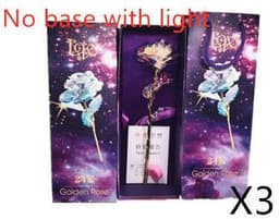 image-24K Luminous Color Gold Rose Flower Set