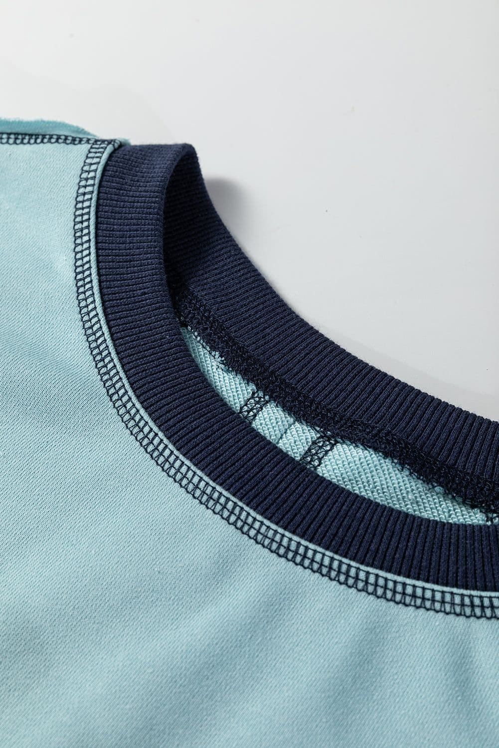 image-Iceland Blue Colorblock Crop Sweatshirt
