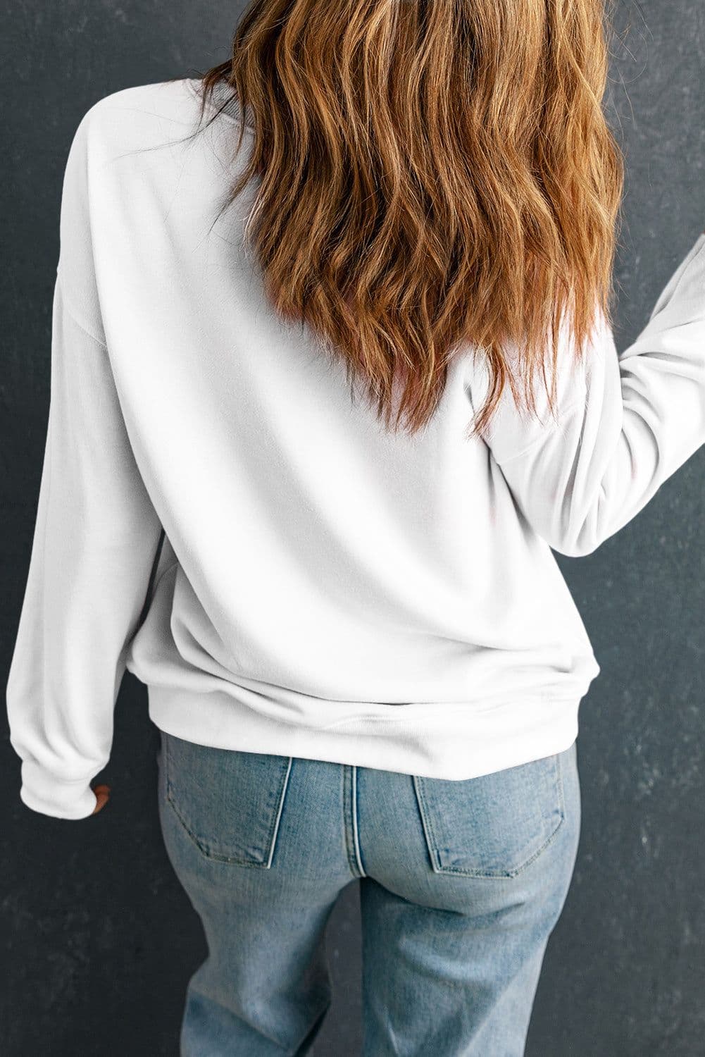 image-White Plush Leopard Tree Sweatshirt Drop Shoulder