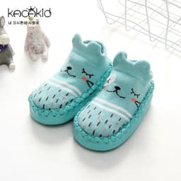 image-Wholesale spring children's socks men and women baby cartoon baby shoes and socks non-slip soft bottom toddler socks leather bottom children's floor socks