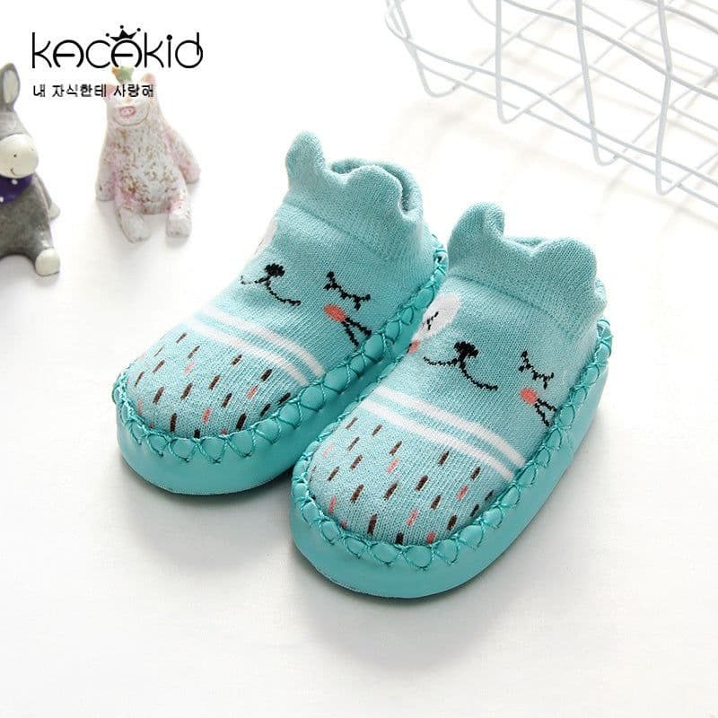 image-Wholesale spring children's socks men and women baby cartoon baby shoes and socks non-slip soft bottom toddler socks leather bottom children's floor socks