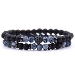 image-Micro-inlaid Zircon Nracelet 6mm Natural Stone Beaded Bracelet