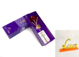 image-24K Luminous Color Gold Rose Flower Set