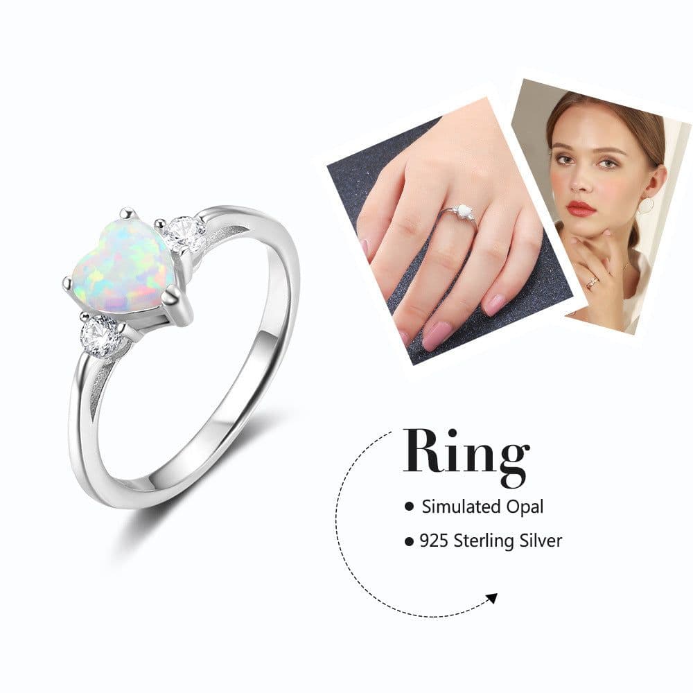 image-Heart-Shaped 925 Silver Ring for Women - Lam Hub Fong