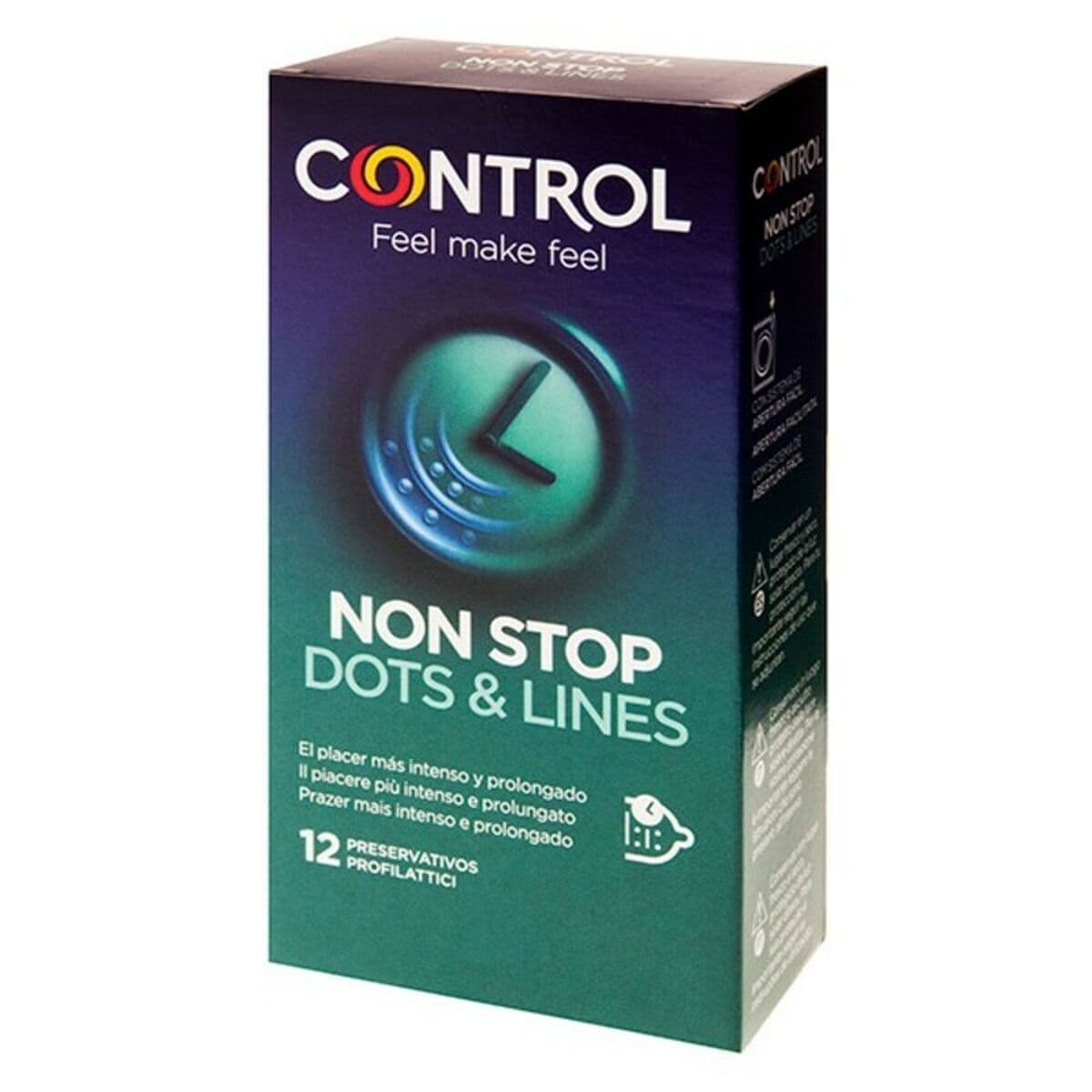 image-Condoms Non Stop Dots & Lines Control (12 uds)