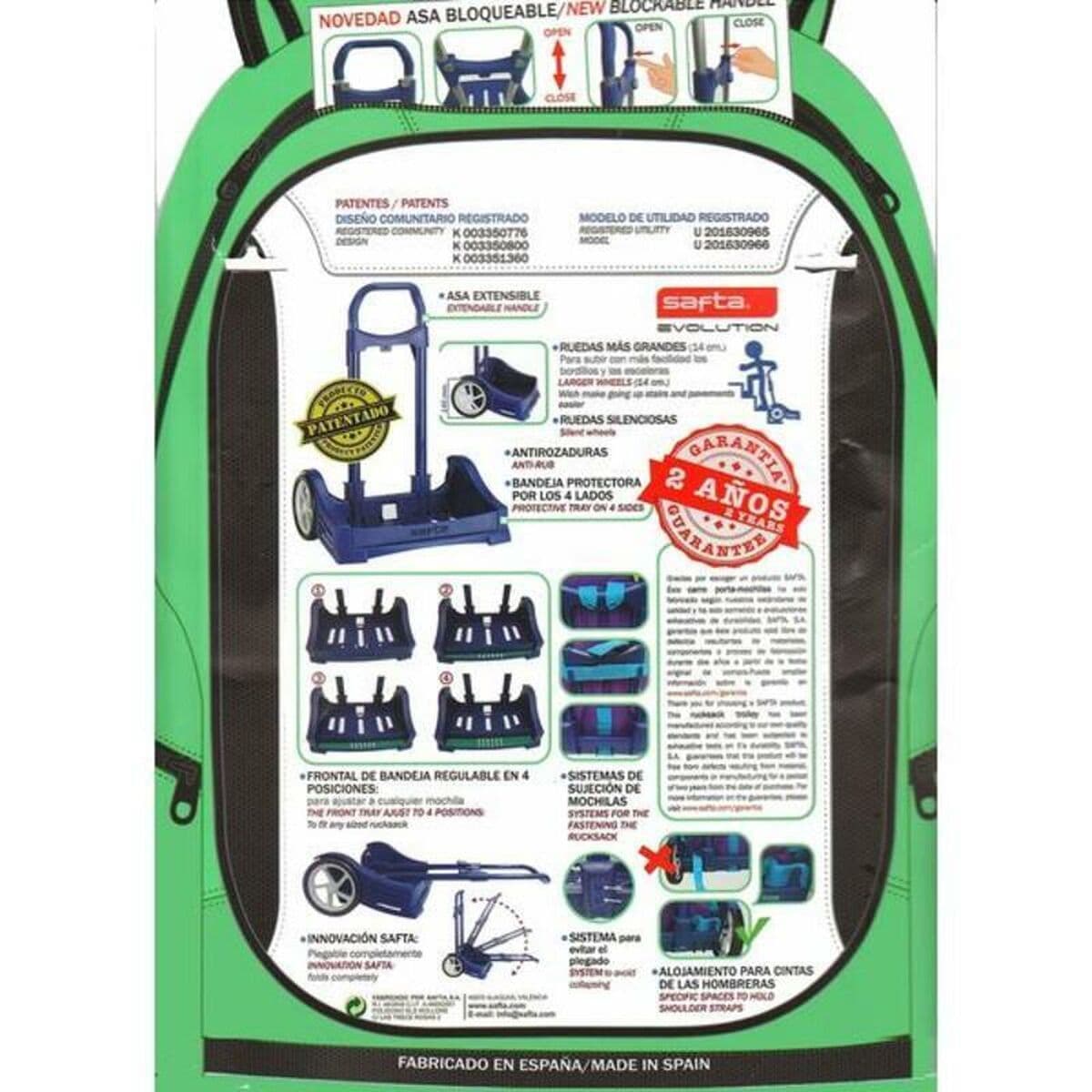image-Rucksack Trolley Safta Pink 40 x 85 x 28 cm