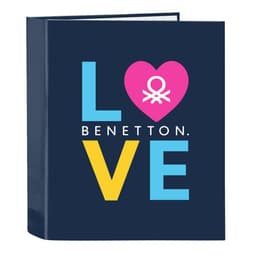 image-Ring binder Benetton Love Navy Blue A4 (27 x 33 x 6 cm)