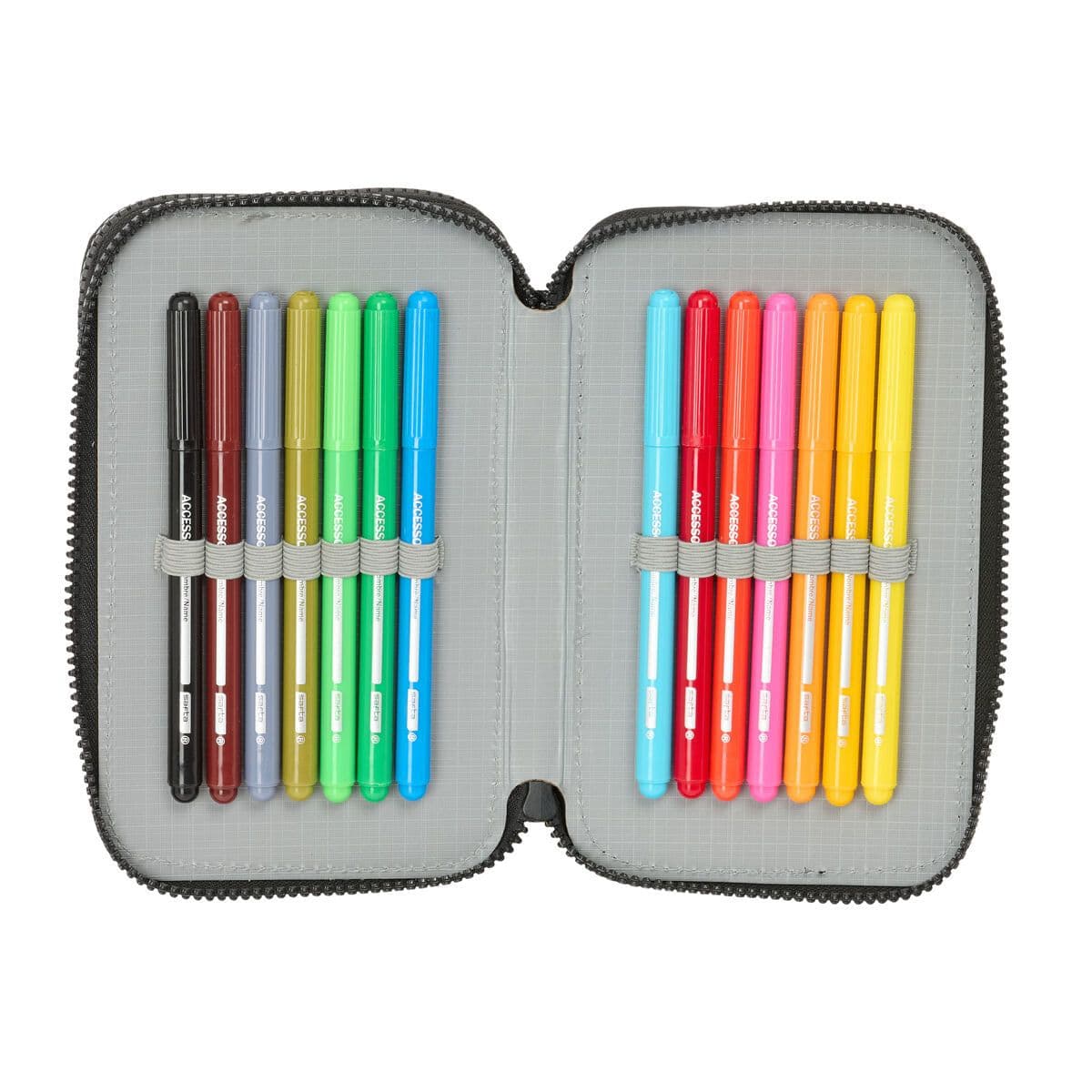 image-School Case with Accessories Munich Topo Black 12.5 x 19.5 x 4 cm 29 Pieces
