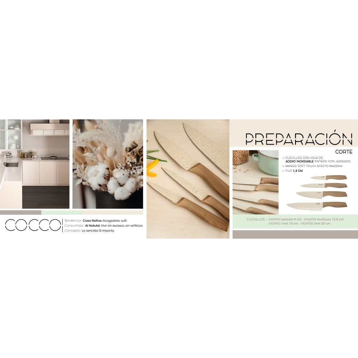 image-Chef's knife Quid Cocco Brown Metal 15 cm (Pack 12x)
