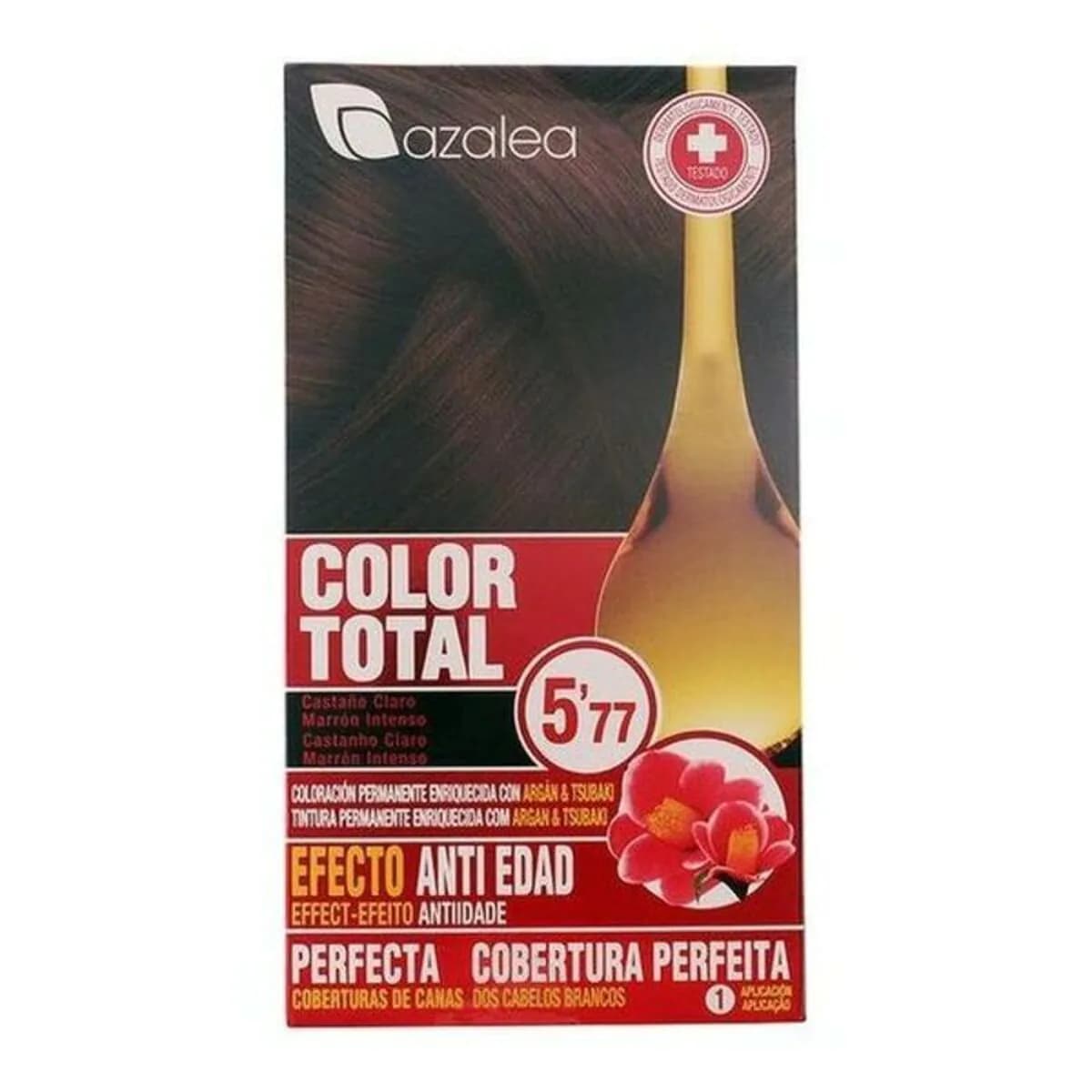 image-Permanent Anti-Ageing Dye Azalea Color Total Intense Light Chestnut Brown Platinum Blonde Nº 5,77-Castano Claro Marron Intenso (