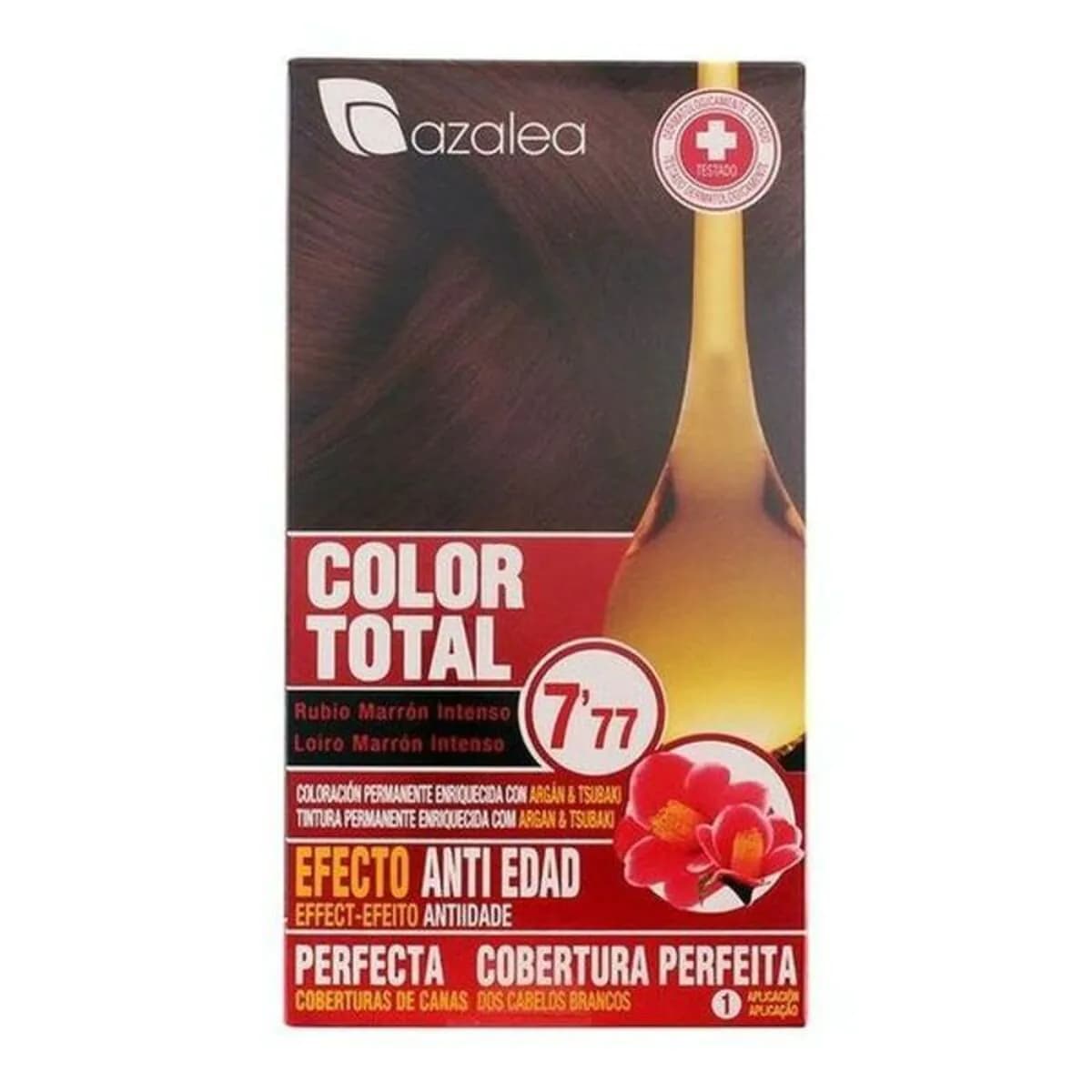 image-Permanent Anti-Ageing Dye Azalea Color Total Intense Blonde Brown Platinum Blonde Nº 7,77-Rubio Marron Intenso (1 Unit)