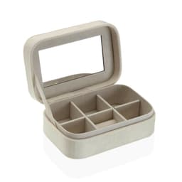 image-Jewelry box Versa Cream Wood Mirror MDF Wood 10 x 6 x 14,7 cm