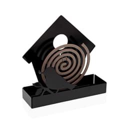 image-Support for mosquito coils Versa Black Metal 5 x 17 x 17 cm Bird
