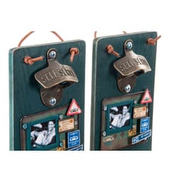 image-Bottle opener DKD Home Decor Self Serve Wood Metal (2 pcs) (26 x 12 x 9 cm)