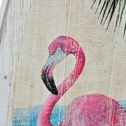image-Wall Decoration DKD Home Decor Wood Pink flamingo Tropical