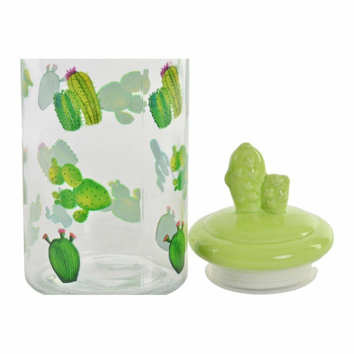 image-Tin DKD Home Decor Ceramic Crystal Cactus PE Boho (1400 ml) (10,5 x 28 cm)