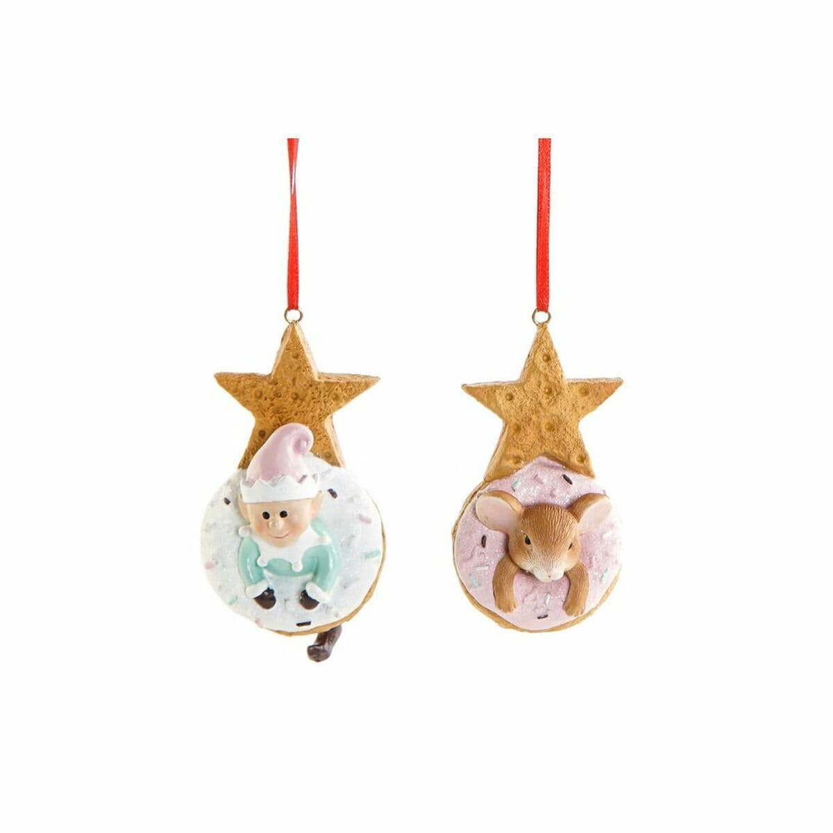 image-Hanging decoration DKD Home Decor Christmas Resin (2 pcs) (5.5 x 5 x 9 cm)