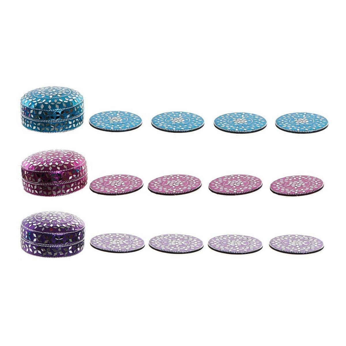 image-Coasters DKD Home Decor Aluminium MDF Wood (3 pcs)
