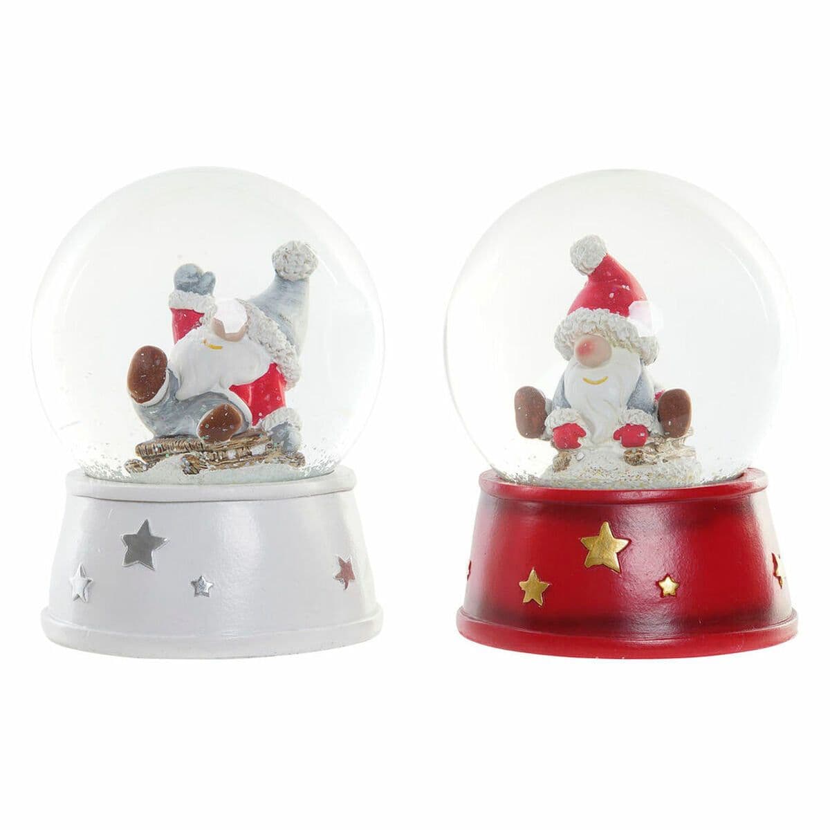 image-Christmas Bauble DKD Home Decor Resin Crystal Father Christmas (2 pcs) (9.5 x 9.5 x 13.5 cm)
