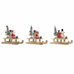 image-Christmas bauble DKD Home Decor Wood Father Christmas (14 x 6 x 13 cm) (3 pcs)