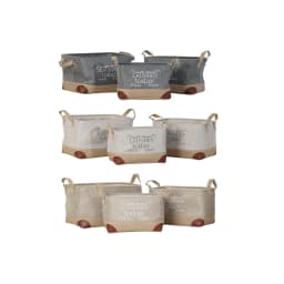 image-Multi-purpose basket DKD Home Decor Beige Grey Light brown 40 x 30 x 24 cm Wood 3 Pieces (3 Units)