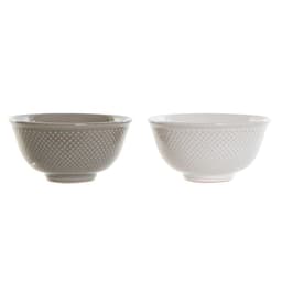 image-Bowl DKD Home Decor White Grey Porcelain Vintage 12,5 x 12,5 x 6,5 cm 2 Pieces