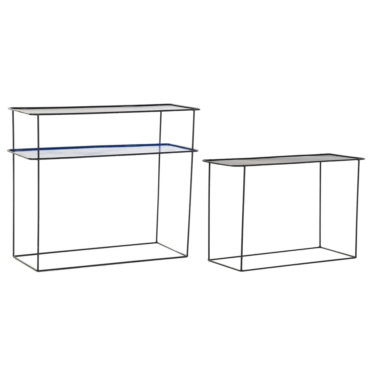 image-Set of furniture DKD Home Decor Blue Black 70 x 27 x 45 cm 40 x 27 x 45 cm 80 x 27 x 65 cm 80 x 27,5 x 65 cm