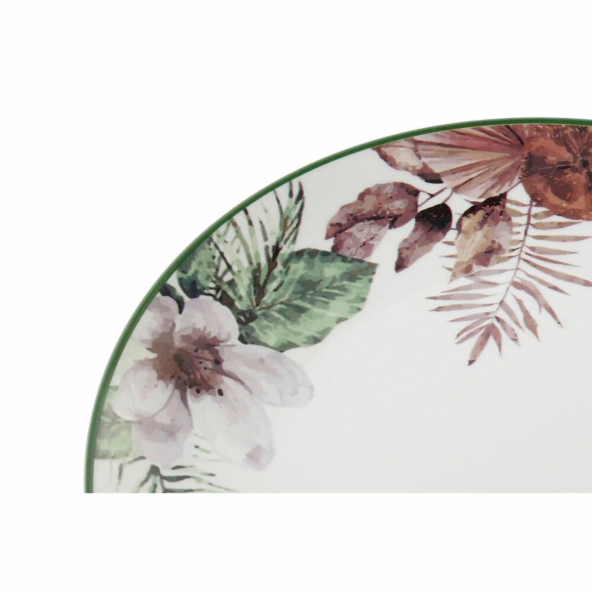 image-Flat plate DKD Home Decor Flowers Porcelain (27 x 27 x 2 cm)