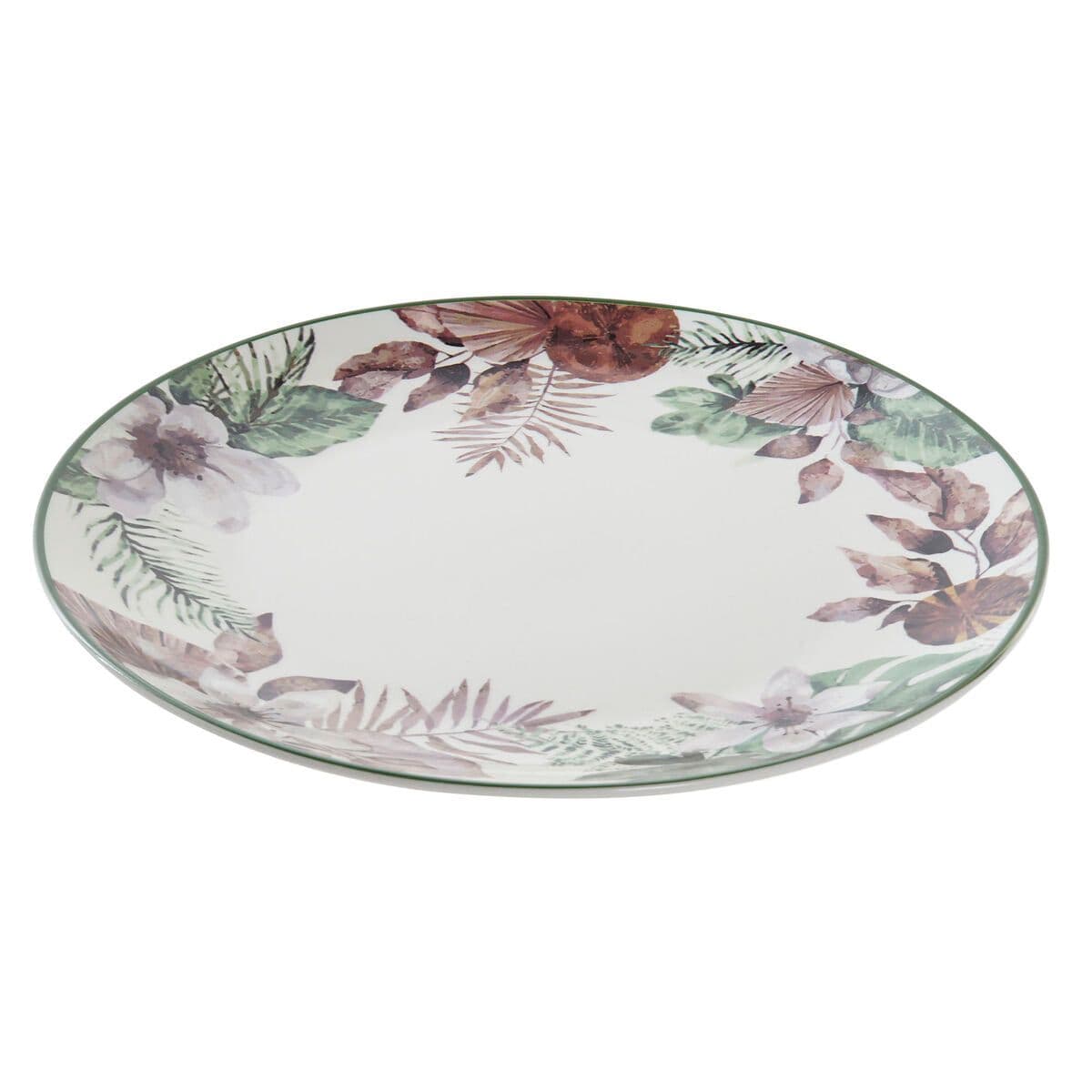 image-Flat plate DKD Home Decor Flowers Porcelain (27 x 27 x 2 cm)