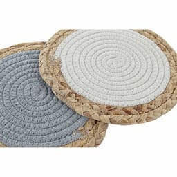 image-Table Mat DKD Home Decor Individual Cotton Fibre (20 x 20 x 1 cm) (2 Units)