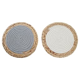 image-Table Mat DKD Home Decor Individual Cotton Fibre (20 x 20 x 1 cm) (2 Units)