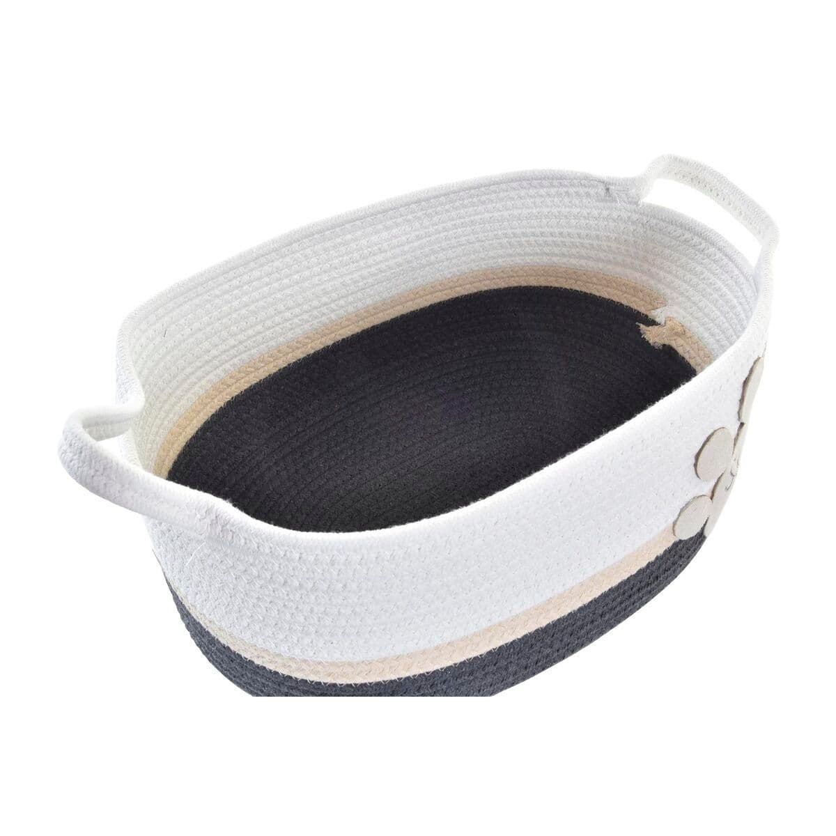 image-Basket set DKD Home Decor White Grey Cream 60 x 31 x 25 cm 3 Pieces