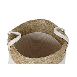 image-Basket set DKD Home Decor White Brown Natural Fibre 41 x 41 x 52,5 cm