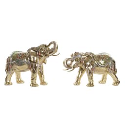 image-Decorative Figure DKD Home Decor Elephant Golden Resin Multicolour (45,5 x 20 x 35 cm) (2 Units)