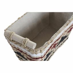 image-Basket set DKD Home Decor White Black Maroon Natural Natural Fibre 39 x 27 x 24 cm 3 Pieces