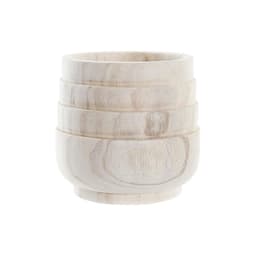 image-Planter DKD Home Decor Brown Natural Squared Boho 17 x 17 x 16 cm